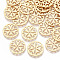 Brass Filigree Joiners Links, Nickel Free, Flat Round, Real 18K Gold Plated, 13.5x1mm, Hole: 1.2mm