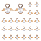 40Pcs Alloy Rhinestone Pendants, with ABS Plastic Imitation Pearl, Heart and Wing, Golden, 24x25.5x12mm, Hole: 1.5mm