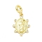 Brass Micro Pave Cubic Zirconia European Dangle Charms, Saint Jude, Large Hole Pendants, Cadmium Free & Lead Free, Real 16K Gold Plated, 28.5mm, Hole: 4.2mm