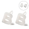 Hypoallergenic Bioceramics Zirconia Ceramic Stud Earrings, No Fading and Nickel Free, Alphabet, Letter B, 7x5.5mm