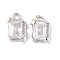 Brass Micro Pave Clear Cubic Zirconia Pendants, Cadmium Free & Nickel Free & Lead Free, Long-Lasting Plated, Rectangle with Star Charms, Platinum, 11.5x8x3.5mm, Hole: 1.5mm