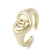 Brass Adjustable Open Rings, Cadmium Free & Nickel Free & Lead Free, Heart, Scorpio, US Size 7 3/4(17.9mm)