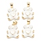 Brass Enamel Pendants, Real 18K Gold Plated, Long-Lasting Plated, Bear with Heart, White, 18x13.5x4mm, Hole: 5x3.5mm