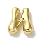 Rack Plating Brass Pendants, Balloon Letter Charms, for Personalized Name Necklaces Making, Cadmium Free & Lead Free, Long-Lasting Plated, Real 18K Gold Plated, Letter N, 21.5x18.5x6.5mm, Hole: 2mm