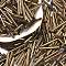 Glass Bugle Beads, Golden Plated, 20x2.5mm, Hole: 0.5mm, about 2000~2500pcs/bag