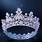Alloy Rhinestone Crown Hair Bands, Hair Accessories for Woman Girls Wedding Party Decoration, Capri Blue, 125mm