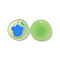 Acrylic Pendants, with Enamel and Glitter Powder, Flat Round with Paw Print Pattern, Light Green, 19.5x2mm, Hole: 1.5mm