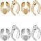 UNICRAFTALE 4Pcs 2 Colors Wide Tray Cuff Ring Settings Size 7 Cabochon Ring Carving Pattern Stainless Steel Blank Rings 8mm Trays Ring Open Finger Rings for Rings Making