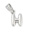 Brass Charms, Letter, Cadmium Free & Lead Free, Long-Lasting Plated, Rack Plating, Letter H, 10x6.5x2.5mm, Hole: 3x5mm