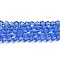 Transparent Electroplate Glass Beads Strands, AB Color Plated, Faceted, Bicone, Light Blue, 2.9~3.3x2.5mm, Hole: 0.7mm, about 135~140pcs/strand, 38~40cm