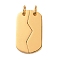PVD Vacuum Plating Blank 304 Stainless Steel Split Pendants, with Jump Rings, Rectangle, Golden, 37x22x2.5mm, Hole: 6.5mm
