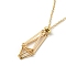 Brass Macrame Pouch Empty Stone Holder for Pendant Necklaces Making, Golden, 19.29 inch(49cm), Pendant: 42mm