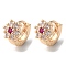 Rack Plating Brass Micro Pave Cubic Zirconia Hoop Earrings, Hexagon, Light Gold, 8.5x7.5mm