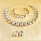 Alloy & Glass Rectangle Link Chain Necklaces & Bracelet & Dangle Earrings Sets, Golden, Clear, 475mm
