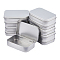 DICOSMETIC 10Pcs Small Rectangle Tin Box Containers Silver Empty Metal Box Tinplate Bead Storage Tin Box with Lid for Small Items Home Storage, 3.83x2.46x0.82