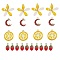 Alloy Enamel Pendants, with Acrylic and Crystal Rhinestone, Mixed Shapes, Mixed Color, 22pcs/box