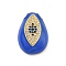 Rack Plating Brass Micro Pave Cubic Zirconia Pendants, Long-Lasting Plated, Cadmium Free & Lead Free, with Enamel, Teardrop with Eye, Real 18K Gold Plated, Blue, 22x15x6.7mm, Hole: 2.5x2.5mm