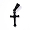 304 Stainless Steel Pendants, Cross, Electrophoresis Black, 19.5x10x1.2mm, Hole: 3.5x7mm