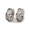 Brass Micro Pave Cubic Zirconia Beads, Round, Rack Plating, Long-Lasting Plated, Lead Free & Cadmium Free, Platinum, 12x4.5mm, Hole: 2.5mm