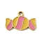 304 Stainless Steel Enamel Charms, Ion Plating(IP), Candy, Real 18K Gold Plated, 8.5x13.5x1.5mm, Hole: 1.5mm