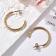 Серьги-гвоздики в форме буквы С из нержавеющей стали 304 EJEW-R017-03G-02-1