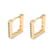 Латунные микро проложить серьги обруча кубического циркония EJEW-P259-08G