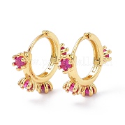 Серьги-кольца с инкрустацией из латуни и фианитами ZIRC-P090-17G-B