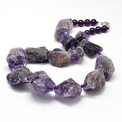 Отличный дизайн Gemstone бисера естественный ожерелья NJEW-L345-E11