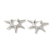 Серьги-кольца из латуни с микропаве из кубического циркония EJEW-R162-50P