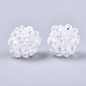 Прозрачные гальванические стеклянные круглые плетеные бусины GLAA-T024-01C-B05