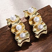 Латунь серьги EJEW-R016-25G