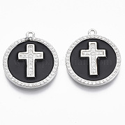 Латунные микро проложить кубического циркония подвески KK-R130-035-01P-NF