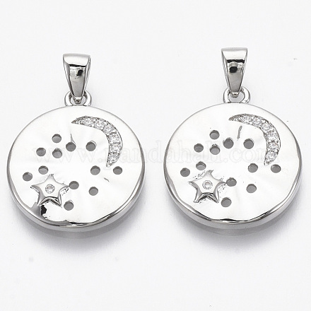 Латунные микро проложить кубического циркония подвески KK-R130-022P-NF-1