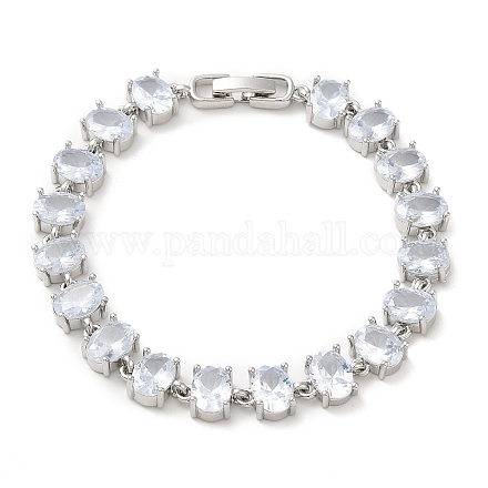 Теннисный браслет из прозрачного кубического циркония BJEW-M296-01P-1