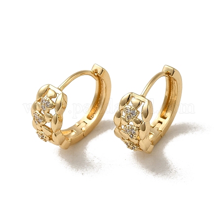 Серьги-кольца из латуни с микропаве из кубического циркония EJEW-L271-05KCG-01-1
