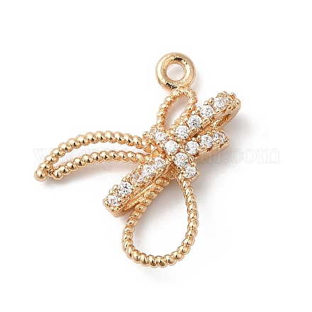 Латунные микропаве прозрачные подвески с фианитом KK-C062-075G-1