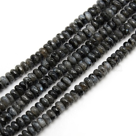 Граненые натуральные лабрадоритовые жгуты из бисера G-M065-4mm-01-1