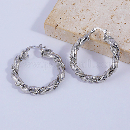 Круглые витые латунные серьги-кольца RP9346-1