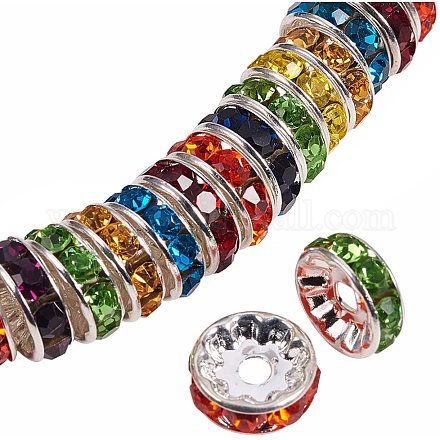 Pandahall элитные латунные бусины rondelle со стразами KK-PH0010-24S-NF-1