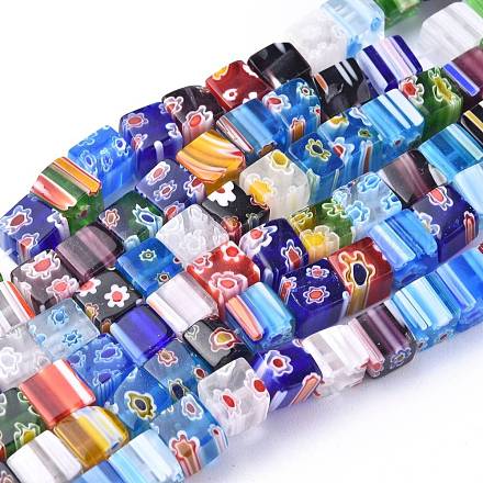 Куб ручной работы Millefiori бисер пряди LK-R004-26-1