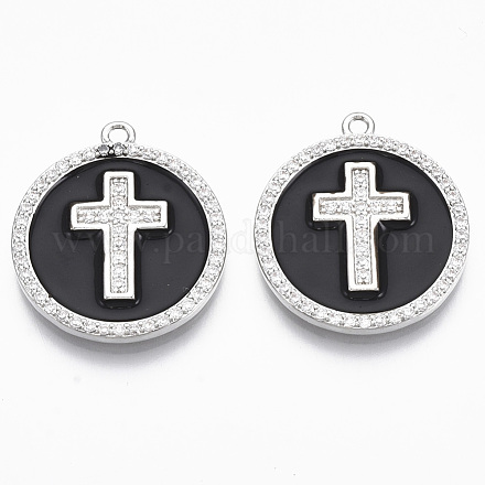 Латунные микро проложить кубического циркония подвески KK-R130-035-01P-NF-1