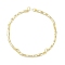 Brass Textured Bar Link Chain Bracelet Making, Real 18K Gold Plated, 6-1/4 inch(16cm)