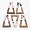 Resin and Walnut Pendants, Trapezoid, Mixed Color, 38x24.5x2.5mm, Hole: 1.8mm