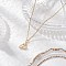 Brass Micro Pave Clear Cubic Zirconia Pendant Necklace, 304 Stainless Steel Cable Chain Neckalces, Cherry, 15.55 inch(39.5cm), Cherry: 14x12mm