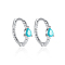 Simple S925 Sterling Silver Twisted Teardrop Hoop Earrings, Geometric Design, Silver, 13x3mm