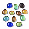 Translucent Glass Cabochons, Color will Change with Different Temperature, Flat Oval, Black, 10.5x8.5x6mm