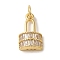 Brass Micro Pave Clear Cubic Zirconia Glass Pendants, Cadmium Free & Nickel Free & Lead Free, Lock, Real 18K Gold Plated, 15x9x4.5mm, Hole: 3.2mm