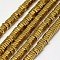 Electroplate Non-magnetic Synthetic Hematite Beads Strands, Hexagon, Grade A, Golden Plated, 2x1mm, Hole: 1mm, about 400pcs/strand, 16 inch