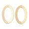 Brass Connector Charms, Cadmium Free & Nickel Free & Lead Free, Oval Ring Links, Real 18K Gold Plated, 44x27x0.5mm, Hole: 1.4mm