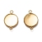 304 Stainless Steel Cabochon Connector Settings, Plain Edge Bezel Cups, Flat Round, Real 18K Gold Plated, Tray: 16mm, 25x18x2mm, Hole: 2~2.4mm